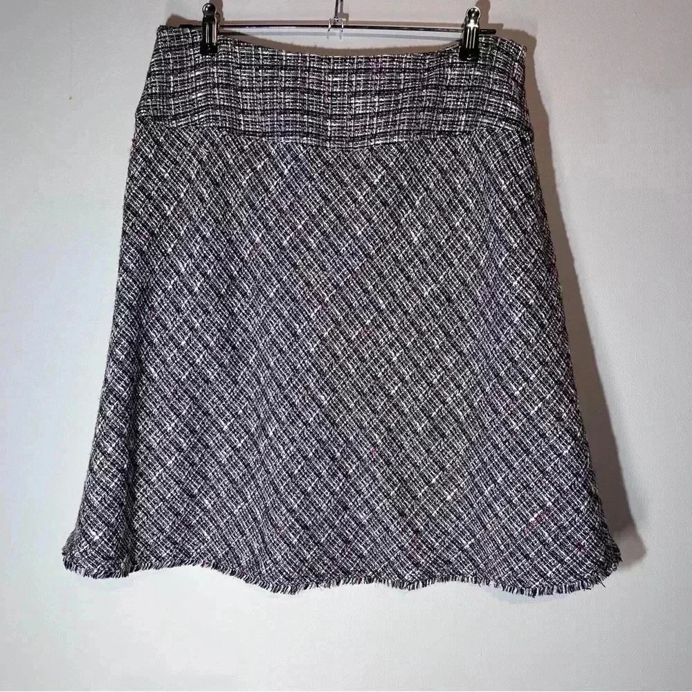 i.e A line mini career skirt black white pink fibers work casual holiday size 12
